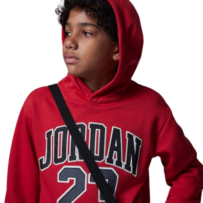 Jordan Kids HBR Logo 23 Fleece Pullover Hoodie "Gym Red"