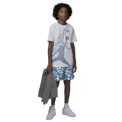 Jordan Kids JDB Gradient Stacked Tee "White-Industrail Blue"