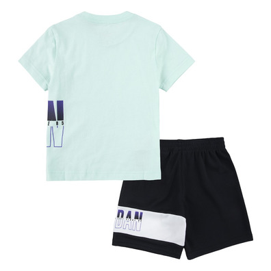 Jordan Kids JDB Jumpman Wrap Logo Tee and Short Set "Black-Light Dew"