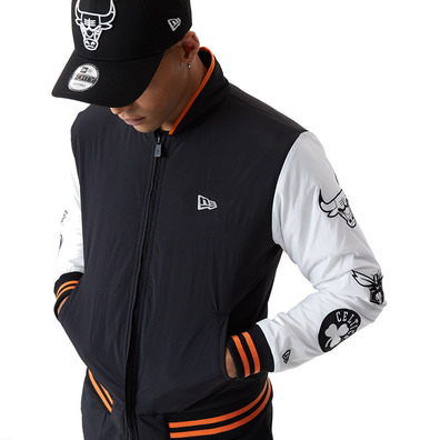 NBA Logo East/West Coast Varsity Jacket "Black-White-Orange"