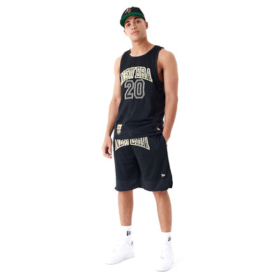 New Era Arch Logo Mesh Tank Top "Black"