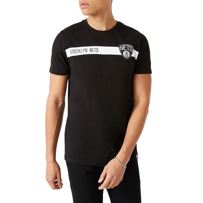 New Era Brooklyn Nets Team Logo Stripe Tee "Black"