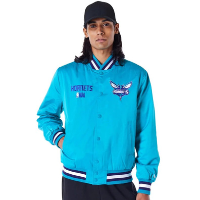 New Era NBA Charlotte Hornets Satin Bomber Jacket "Turquoise"