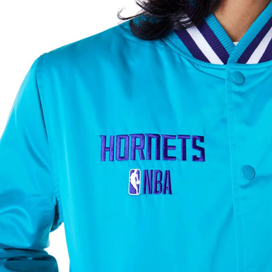 New Era NBA Charlotte Hornets Satin Bomber Jacket "Turquoise"