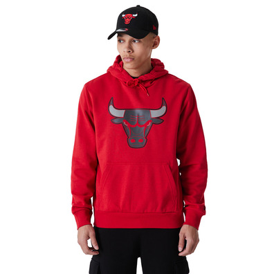 New Era NBA Chicago Bulls Logo Outline Pollover Hoodie "Red"