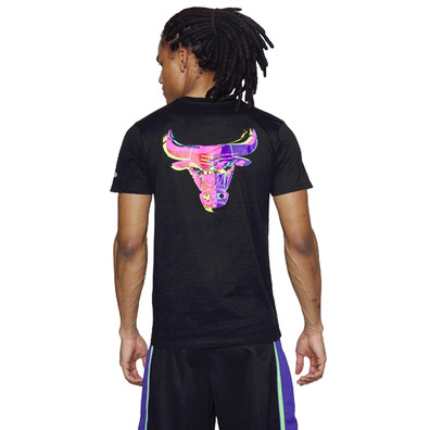 New Era NBA Chicago Bulls Neon Back Graphic Logo Tee "Black"