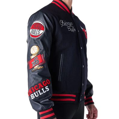 New Era NBA Chicago Bulls Patch Varsity Jacket "Black "