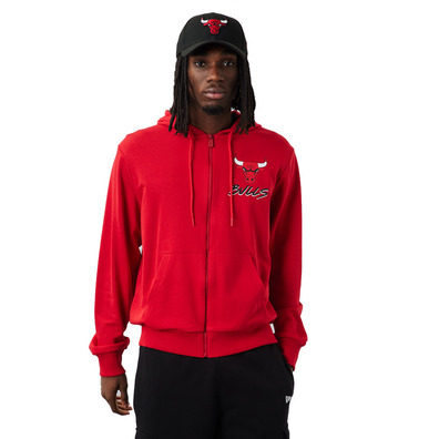 New Era NBA Chicago Bulls Script Logo FZ Hoodie "Red"