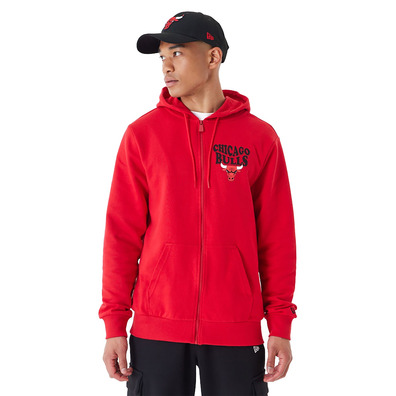 New Era NBA Chicago Bulls Script Red Full Zip Hoodie