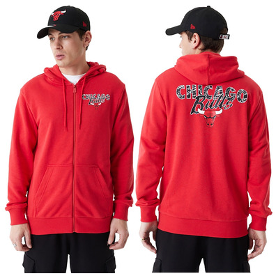 New Era NBA Chicago Bulls Team Script Full-Zip Hoodie "Red"