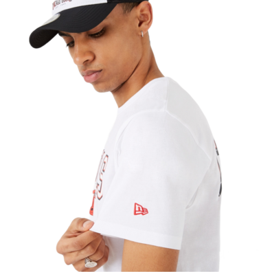 New Era NBA Chicago Bulls Throwback Graphic T-Shirt "White"