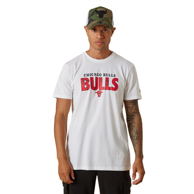 New Era NBA Chicago Bulls Wordmark Court Infill T-Shirt "White"