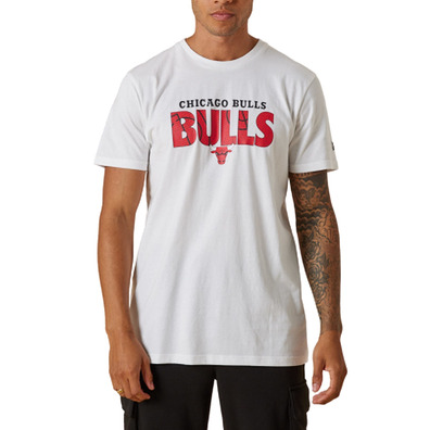 New Era NBA Chicago Bulls Wordmark Court Infill T-Shirt "White"