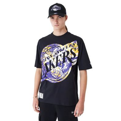 New Era NBA L.A Lakers All Over Print Infill Oversized T-Shirt