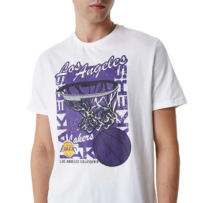 New Era NBA L.A Lakers Basketball Graphic T-Shirt "White "