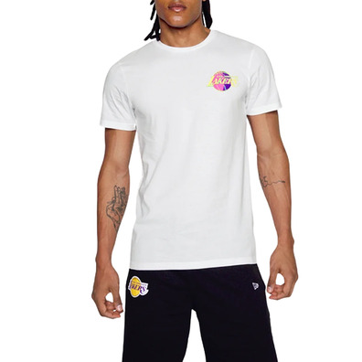 New Era NBA L.A Lakers Neon Back Graphic Logo Tee "White"