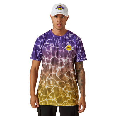 New Era NBA L.A Lakers Team Colour Water Print T-Shirt