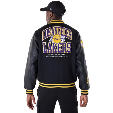 New Era NBA LA Lakers Patch Varsity Jacket "Black "