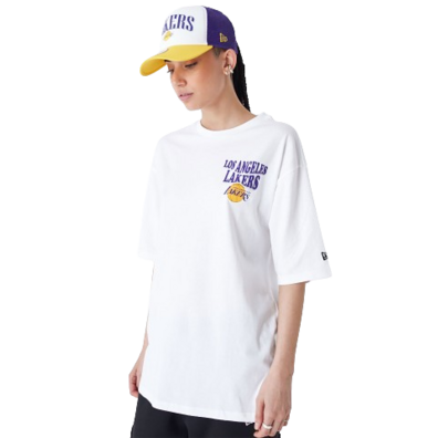 New Era NBA LA Lakers Script White Oversized T-Shirt