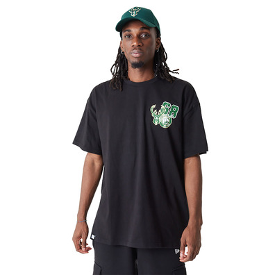 New Era NBA Milwaukee Bucks Arch Wordmark Oversized T-Shirt