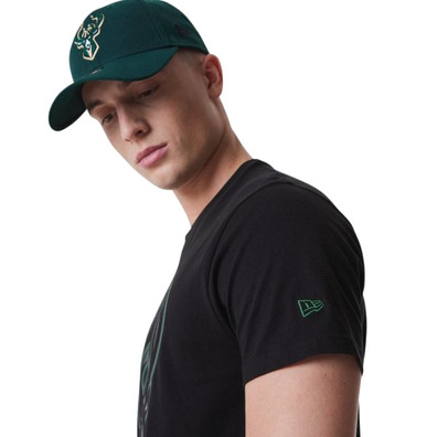 New Era NBA Milwaukee Bucks Outline Tee "Black"