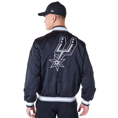 New Era NBA Milwaukee Bucks Satin Bomber Jacket "Black"