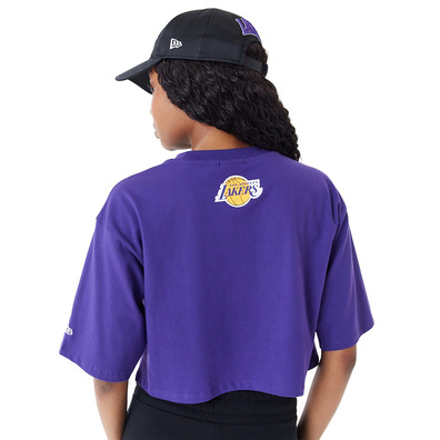 New Era NBA Team LA Lakers Womens Wordmark Crop T-Shirt