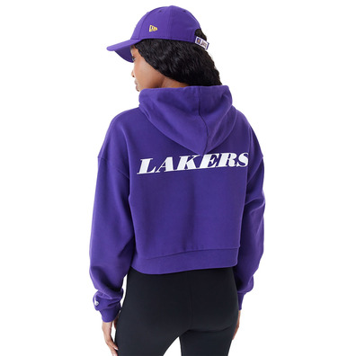 New Era NBA Womens L.A Lakers Team Logo Crop Pullover Hoodie