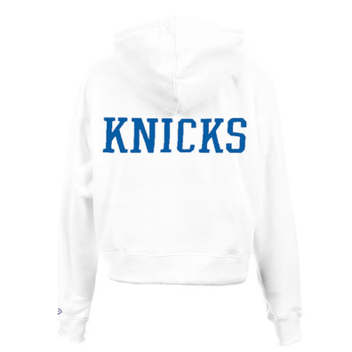 New Era NBA Womens New York Knicks Team Logo Crop Pullover Hoodie