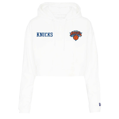 New Era NBA Womens New York Knicks Team Logo Crop Pullover Hoodie