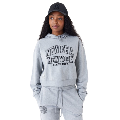 New Era New York Arch Wordmark Crop Hoodie "Gray"