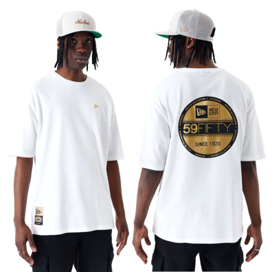 New Era NY Sticker Oversized T-Shirt "White "