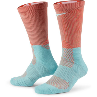 Nike Elite Crew Basketball Socks "Bright Coral/Copa/Silver"