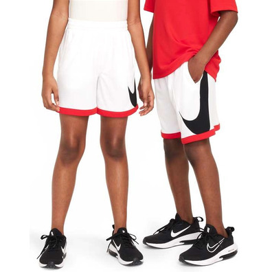 Nike Kids Swoosh Multi+ Dri Fit Short "White/Black/Red"