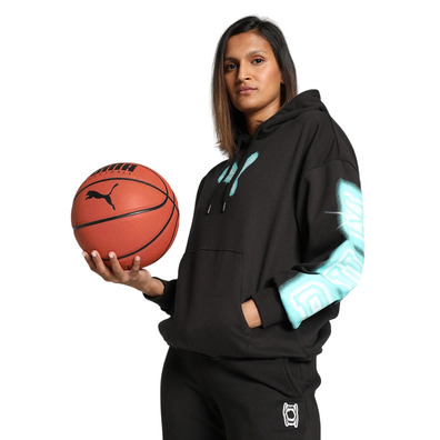 Puma Womans Basketball Art-Hitect Sparkle OS Hoodie "Black"