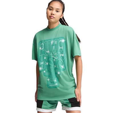 Puma Womans Basketball Art-Hitect Sparkle Trophy Tee 1 "Jade Frost"