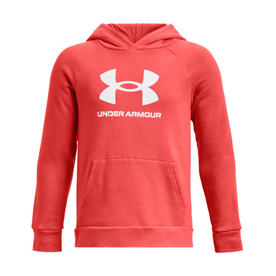 UA Boys' Rival Fleece Big Logo Hoodie "Venom Red"