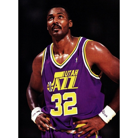 Adidas Camiseta Swingman Karl Malone Utah Jazz (purpura/amarillo)