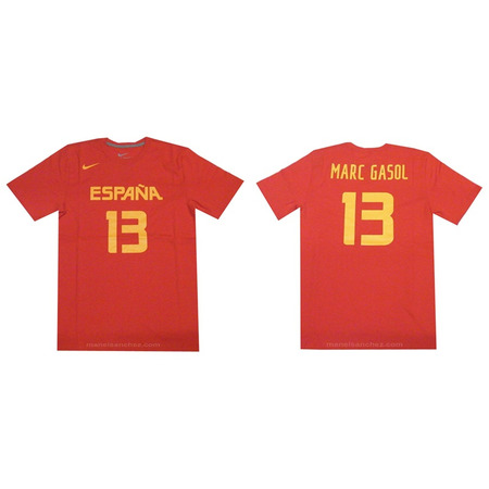 Nike Logo Spain Replica Jersey Marc Gasol #13# (602/red)