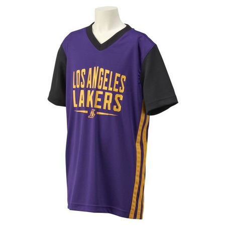 Adidas Camiseta Niño NBA Los Angeles Lakers Summer Run (purpura/negro/amarillo)