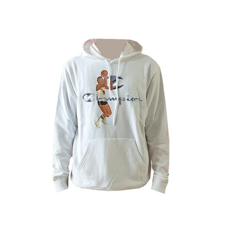 Champion Basketball Vintage Script Logo Hooded Sweatshirt "White"