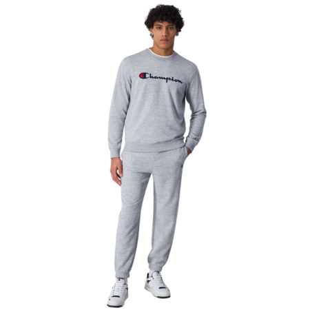 Champion Embroidered Big Logo Crewneck Sweatshirt "Light Grey"