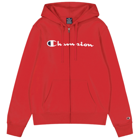 Champion Embroidered Big Logo Fleece Full-Zip Hoodie "Red"