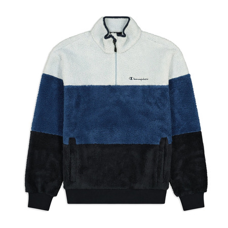 Champion Legacy Sherpa Graduated Panelled Half Z-Up Fleece Sweatshirt "Blue"