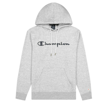 Champion Script Logo Print Cotton Terry Hoodie "Light Grey"