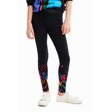 Desigual Girls Hearts Long Leggings "Black"