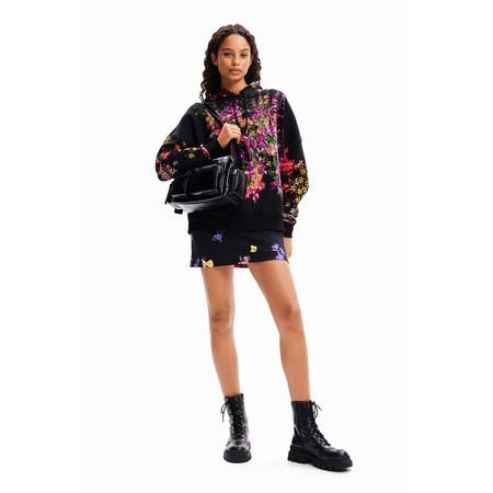 Desigual Oversize Floral Hoodie "Black"