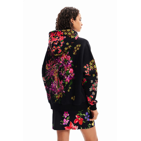 Desigual Oversize Floral Hoodie "Black"