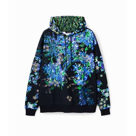 Desigual Oversize Floral Hoodie "Royal"