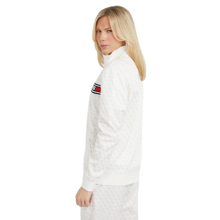 Guess Korbin Full Zip All over logo Sweatshirt "White"